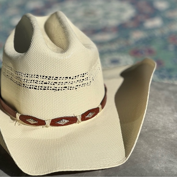 Stetson Stallion Cowboy Cowgirl Western Hat Cream Small Sun Straw Concert Billy - Picture 6 of 10